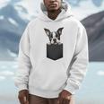 Boston Terrier Dog Puppy Dog In Pocket Cute Pet Lover Unisex Hoodie, novelty gifts, funny gifts