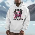 Boston Terrier Heart Glasses Girls Bostie Valentines Day Unisex Hoodie, novelty gifts, funny gifts