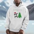 Boston Terrier Santa Hat Dabbing Around The Christmas Tree Unisex Hoodie, novelty gifts, funny gifts