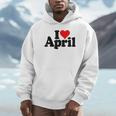 I Love Heart April Nameon A パーカー
