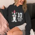 10 Years Old Birthday Boston Terrier Dog Lover 10th Party For Men Women Kids Unisex Hoodie, funny design