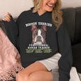 Boston Terrier Brindle Dog Professional Human Trainer Unisex Hoodie, funny design