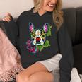 Boston Terrier In Day Of The Dead Sugar Skull Dog Unisex Hoodie, funny design