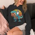 Boston Terrier Dog Riding Dinosaur T Rex Boys Unisex Hoodie, Boston Terrier Riding Gifts, funny design