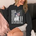 Boston Terrier Papa Cool Dog Lover USA American Flag Men Women Unisex Hoodie, American Boston Terrier Gifts, funny design