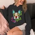 Boston Terrier In Red Day Of The Dead Sugar Skull Dog Unisex Hoodie, funny design