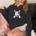 Bull Terrier Pocket Bull Terrier Peeking Out Pocket Unisex Hoodie, funny design