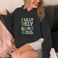 Frog Fully Rely On God 面白いレトロラブハートカエル愛好家 長袖tシャツ パーカー