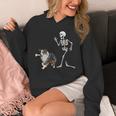 Halloween Australian Shepherd And Skeleton Hoodie