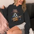 Guitar Shirt Boston Terrier Dog Playing Acoustic Guitar Unisex Hoodie, funny design