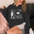 Just A Girl Who Loves Her Boston Terrier Puppy Love Unisex Hoodie, funny design