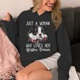 Just a Woman Who Loves Her Boston Terrier Cute Dog Mom Unisex Hoodie, Couple Gifts, Mom Gifts, Boston Terrier Mom Gifts, funny design