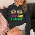 I Love Her Kingcake Mardi Gras Matching Couple Boyfriend Hoodie