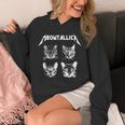 Meowtallica ブラック ホワイト 面白い パロディバンド 猫 子猫 恋人 長袖tシャツ パーカー