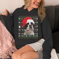 Ugly Xmas Sweater Santa Boston Terrier Dog Christmas For Men Women Kids Unisex Hoodie, Boston Terrier Christmas Gifts, funny design