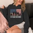 Veterans No Kings Vintage America Flag Veterans Hoodie