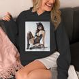 セクシーガールグラフィックtシャツ-猫マスクv2のセクシーなピンナップガール パーカー