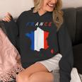 フランスの地図の中のフランス国旗tシャツ パーカー