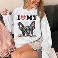 Boston Terrier I Heart My Dog Dog Lover Unisex Hoodie, funny design