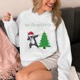 Boston Terrier Santa Hat Dabbing Around The Christmas Tree Unisex Hoodie, Boston Terrier Christmas Gifts, funny design