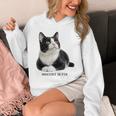 Mischief In Fur 猫写真 ハチワレ猫 黒白猫 猫好き ネタ 猫しもべ 猫飼い 猫依存症 長袖tシャツ パーカー