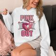 Pink Out Volleyball Breast Cancer Awareness Ribbon Volley Hoodie