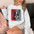 Retro Boston Terrier Dog Lover Bostie Mom Dad Dog Owner Unisex Hoodie, Couple Gifts, Mom Gifts, Boston Terrier Dad Gifts, Boston Terrier Mom Gifts, funny design