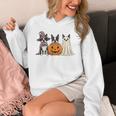 Spooky Ghost Boston Terrier Pumpkin Halloween Dog Lover Unisex Hoodie, Boston Terrier Ghost Gifts, Boston Terrier Halloween Gifts, funny design