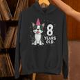 8 Years Old Birthday Boston Terrier Dog Lover 8th Party Kid Unisex Hoodie, gift for family, gift for coworker
