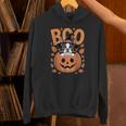 Boston Terrier Costume On Pumpkin Halloween Boston Terrier Unisex Hoodie, Boston Terrier Halloween Hoodies, gift for family, gift for coworker