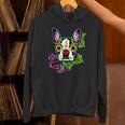 Boston Terrier In Day Of The Dead Sugar Skull Dog Unisex Hoodie, gift for family, gift for coworker