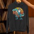 Boston Terrier Dog Riding Dinosaur T Rex Boys Unisex Hoodie, Boston Terrier Riding Hoodies, gift for family, gift for coworker