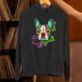Boston Terrier In Red Day Of The Dead Sugar Skull Dog Unisex Hoodie, gift for family, gift for coworker