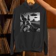 Boston Terrier Graphic Selfie With UFOs Weird Aliens Unisex Hoodie, gift for family, gift for coworker