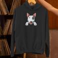 Bull Terrier Pocket Bull Terrier Peeking Out Pocket Unisex Hoodie, gift for family, gift for coworker
