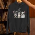 Cute Halloween Boston Terrier Dogs Witch Hat Ghost Dog For Men Women Kids Unisex Hoodie, Boston Terrier Ghost Hoodies, Boston Terrier Halloween Hoodies, gift for family, gift for coworker