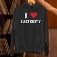 I Love Electricity ハート 電気技師ユーティリティ電気 パーカー