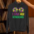 I Love Her Kingcake Mardi Gras Matching Couple Boyfriend Hoodie