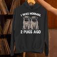 I Was Normal 2 Pugs Ago 面白い犬のパグオーナーパグ愛好家パグ パーカー