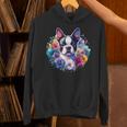 Watercolor Floral Boston Terrier Mama Dog Lover Mother's Day Unisex Hoodie, gift for family, gift for coworker