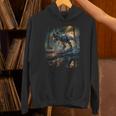 ティレックス 夜に吠える恐竜 リアルなグラフィックデザイン 長袖tシャツ パーカー