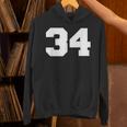 ナンバー34 スポーツジャージプレーヤー 34 ファン フロントプリント ヴァーシティ パーカー