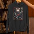 レトロな侍猫 戦士の猫 長袖tシャツ パーカー