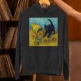面白いゴッホのひまわり、猫のミーム、黒猫のアート。 長袖tシャツ パーカー