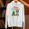 Boston Terrier Christmas Tree Lights Xmas Dog Lover Unisex Hoodie, Boston Terrier Christmas Hoodies, gift for family, gift for coworker