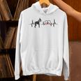 Boston Terrier Heartbeat Heart Line Unisex Hoodie, gift for family, gift for coworker