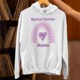 Boston Terrier Mama Cute Rainbow Paw Heart Shape Unisex Hoodie, gift for family, gift for coworker