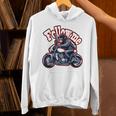 Followmeバイクに乗るゴリラのバックプリントデザイン パーカー