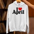 I Love Heart April Nameon A パーカー