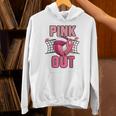 Pink Out Volleyball Breast Cancer Awareness Ribbon Volley Hoodie